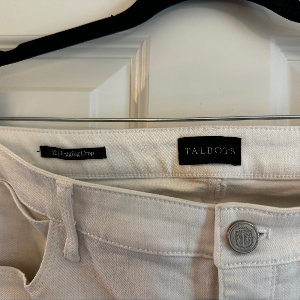 Talbots White Denim Jegging Crop Jeans 12 - Picture 2 of 3